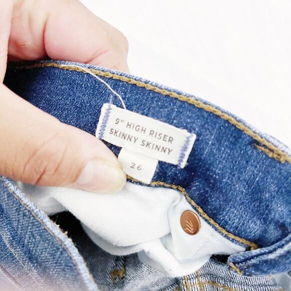 Madewell 9" High Riser Skinny Skinny Med-Dk Wash Denim Jeans SZ26 - Picture 2 of 8